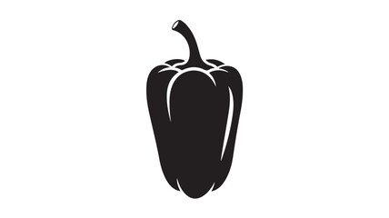 Black bell pepper silhouette simple vector illustration isolated on white background for culinary design