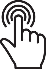 Touch screen finger icon concept for mobile app and technology industry