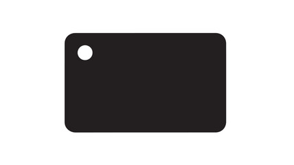 Black rounded rectangle with a hole simple flat vector design element isolated on white background