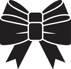 Elegant Ribbon Bow Silhouette Vector Illustration