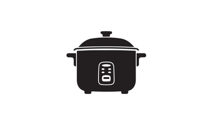 Rice cooker icon simple black and white vector illustration kitchen appliance symbol for cooking and food preparation