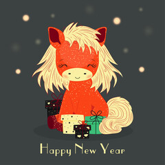 Cute little red horse. New Year 2026, the Year of the Horse. Chinese New Year