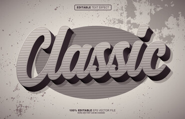 Classic Retro 3D editable text effect