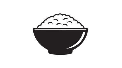 Bowl of rice icon simple flat vector illustration isolated on white background for menu design and food-related projects