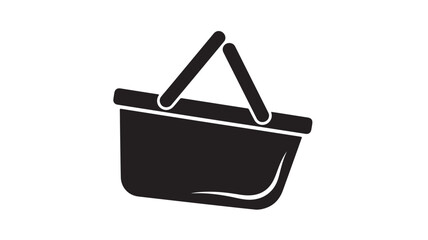 Obraz premium Shopping basket icon simple flat vector design isolated on white background for web and mobile apps