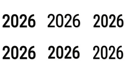 Anticipating the future year, a simple layout with the repetition of the number 2026 against a