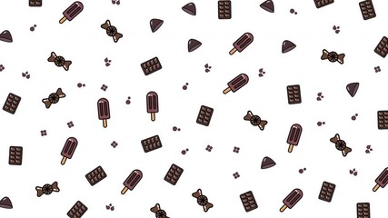 Chocolate pattern seamless animation background for dessert menu design, sweet treats concept, or food advertisements.