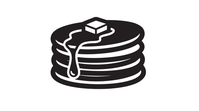 Pancakes stack icon simple flat vector glyph design isolated on white background