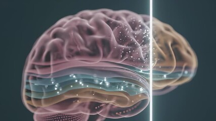 3d Brain Model Receiving Data Stream With Digital Circuitry Effect - Powered by Adobe