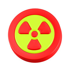 3d rendering icon hazards red color