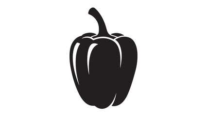 Obraz premium Black pepper silhouette simple vector illustration of a bell pepper isolated on white background