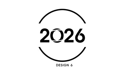 Obraz premium Elegant 2026 Logo Design Featuring a Stylized Circle and Modern Typography