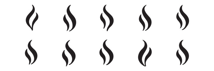Smoke steam icon vector set, Smoke smell. Vector illustration