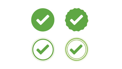 Vector illustration of four green check mark icons for verification badge