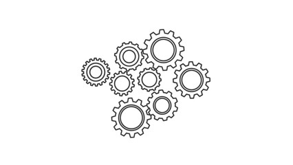 Illustration of Interlocking Gears Symbolizing Teamwork and Collaboration to Drive Innovation