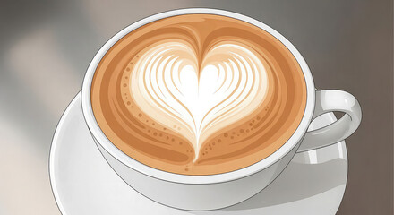 Start your day with a delicious latte art heart in a cup, perfect for sharing love