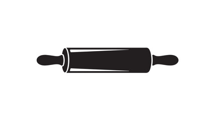 Rolling pin vector icon simple black silhouette for bakery or cooking design isolated on white background