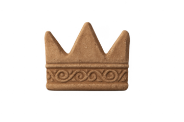 Gingerbread crown cookie with ornate carved pattern