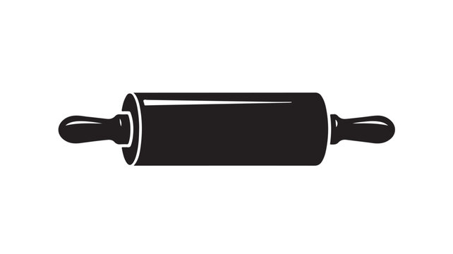 Rolling pin icon simple black vector illustration isolated on white background for culinary design