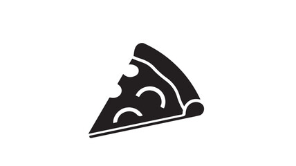 Pizza slice icon simple black glyph vector illustration isolated on white background for menu design