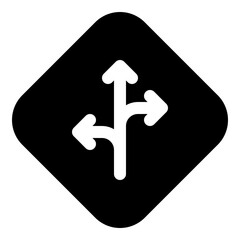 Direction sign icon for navigation and guidance