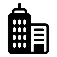 Office building icon for workplace and business