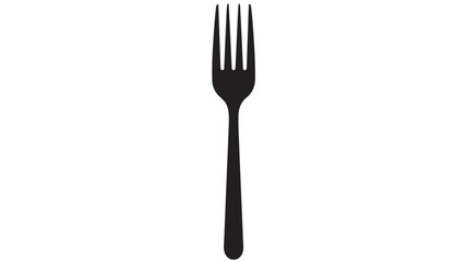 Simple black fork illustration a minimalist flat vector design isolated on white background