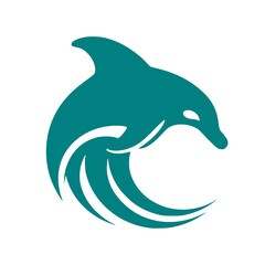 Fototapeta premium A graceful dolphin dancing with the waves — this stylish vector illustration is ideal for coastal branding, aquatic logos, and nature-inspired visuals.