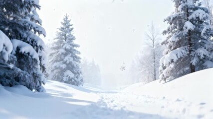 soft motion blur of snow falling, pure white background, clean commercial winter design, perfect for winter solstice - Powered by Adobe
