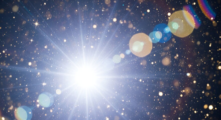Celestial Radiance: A Stunning Abstract Depiction of Light, Stars and Lens Flare