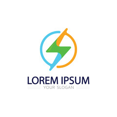 Futuristic Lightning Energy Logo Designed with Abstract Thunder Shapes for Tech Brand Identity