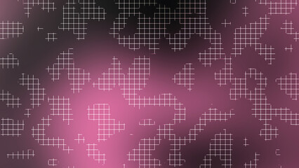 Fuchsia Dark Gradient Grid Line Abstract Background with Modern Glow Design