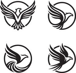 Obraz premium Set of Eagle in round shape logo