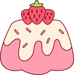 Cute Strawberry Food Element