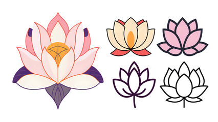 set of vector flowers
