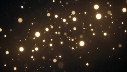 Abstract background with shimmering golden bokeh lights creating a festive and magical atmosphere.