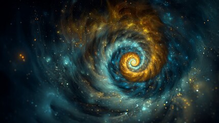 Vibrant swirling galaxy with cosmic dust and stars