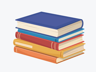 Stack of Colorful Books Clipart Illustration. Education, Learning, and School Graphic Design Element.