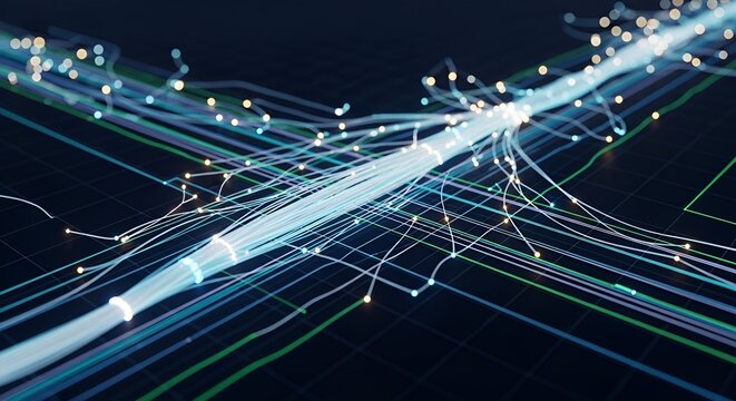 Abstract image showcasing network connections and digital data flow concept - Powered by Adobe
