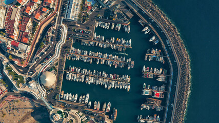 fishing port protected with a rock and tetrapod wave barrier