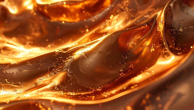 A close-up of flowing, molten gold with sparkling highlights - Powered by Adobe