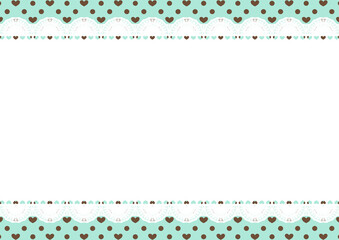 横長レース&times;ハートドット(ミント)
