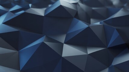 Fototapeta premium Abstract dark blue low poly surface background with geometric texture