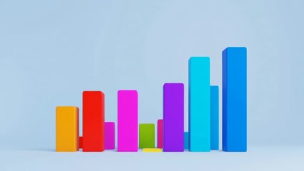 Colorful bar graph visualization of data and statistical trends - Powered by Adobe