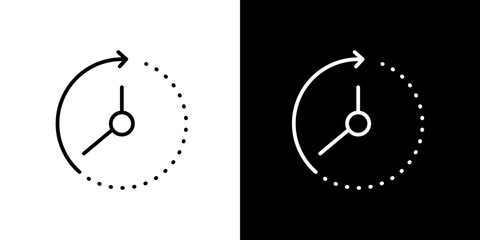 Clock icon with arrow Represents time management, deadlines, and schedule on two backgrounds