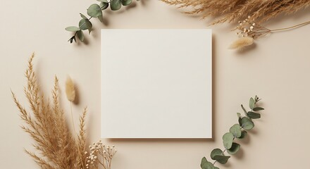 Blank Canvas: Earthy Hues & Botanical Frame