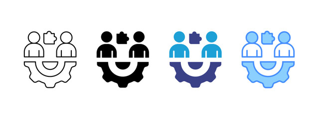 Partner icon set multiple style collection