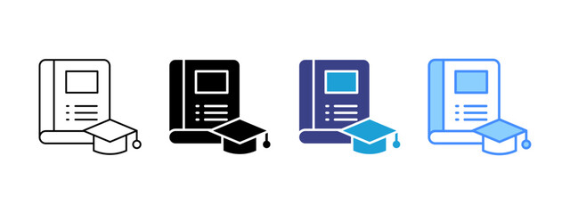 Learning icon set multiple style collection