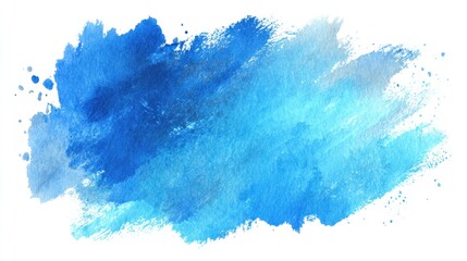 A vibrant blue watercolor splash with varying shades creates a dynamic and artistic background.