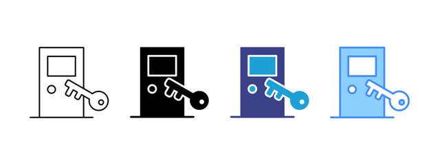 Key icon set multiple style collection